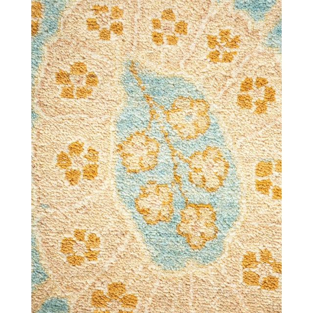 Traditional Mogul Collection Hand-Knotted Area Rug - Light Blue 8' 4" x 10' 0" For Sale - Image 3 of 9