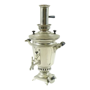 Antique 19th Century White Metal Russian Samovar