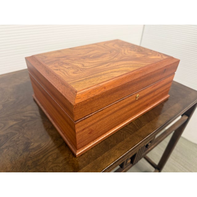 Wood Agresti Luxury Burl Wood Jewelry Box For Sale - Image 7 of 12
