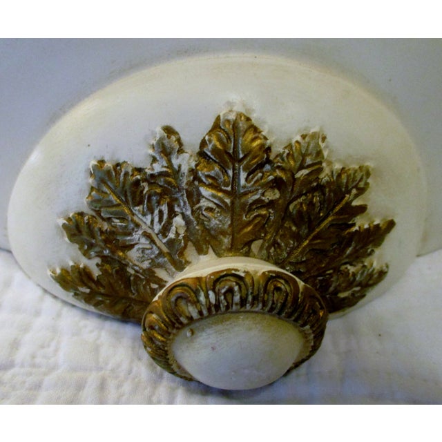 White Vintage Roman Decorative Lavabo White With Gold Dancers and Oak Leaves Pottery - 2 Pieces For Sale - Image 8 of 11
