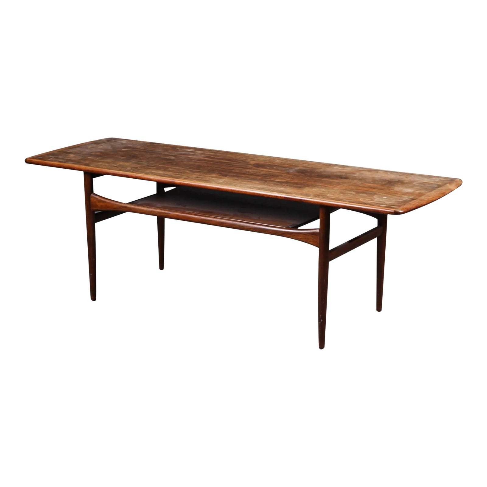 Mid 20th Century Highly Figured Brazilian Rosewood Coffee Table by