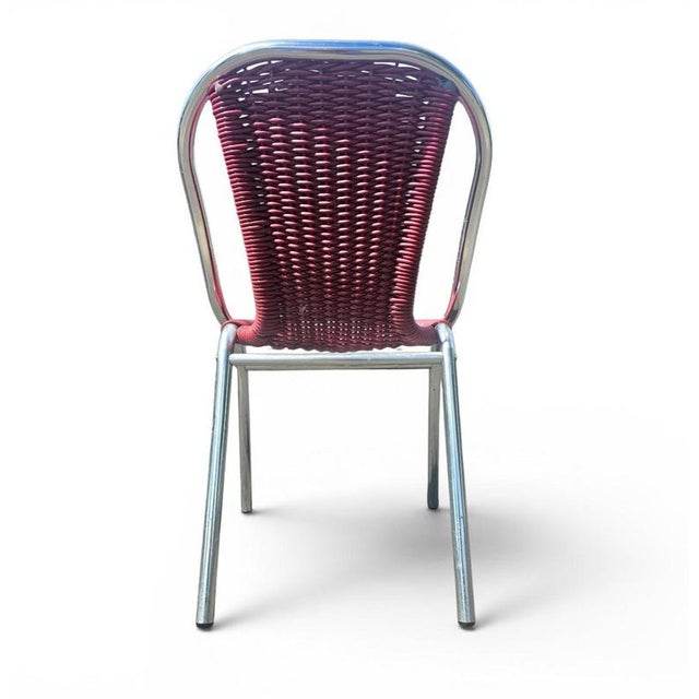 Red Red Aluminum Chair with Synthetic Weave, 1980s, Set of 6 For Sale - Image 8 of 18