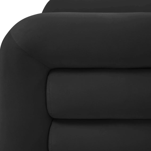 Curves Black Velvet Lounge Chair For Sale - Image 4 of 7