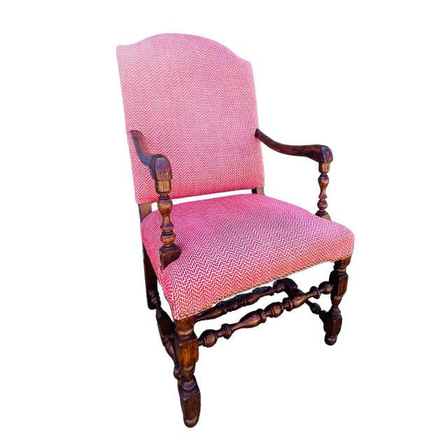 Early 20th Century Early 20th Century Louis XIII Style Walnut Fauteuil Armchair, Pair For Sale - Image 5 of 9