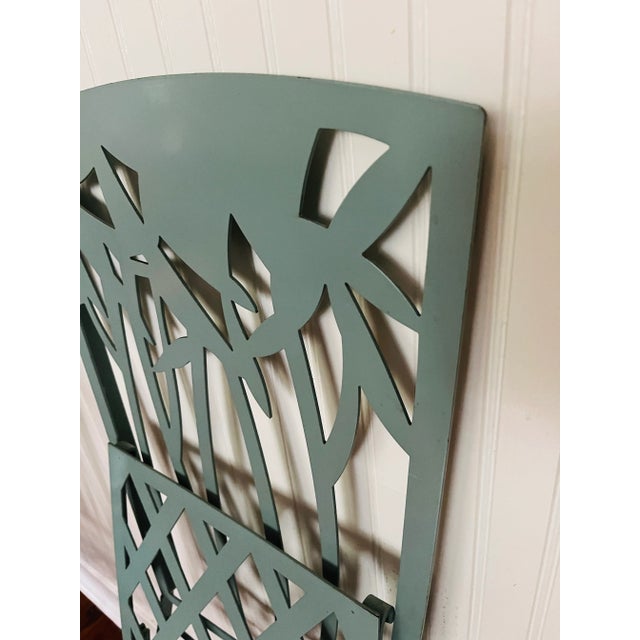 Metal Motivated Seller: Vintage Emmanuelle Kahn Tiffany Blue French Bistro Chairs - Set of 6 For Sale - Image 7 of 10