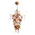 Crystal and Murano Glass Orange Flowers Chandelier, 1970s For Sale
