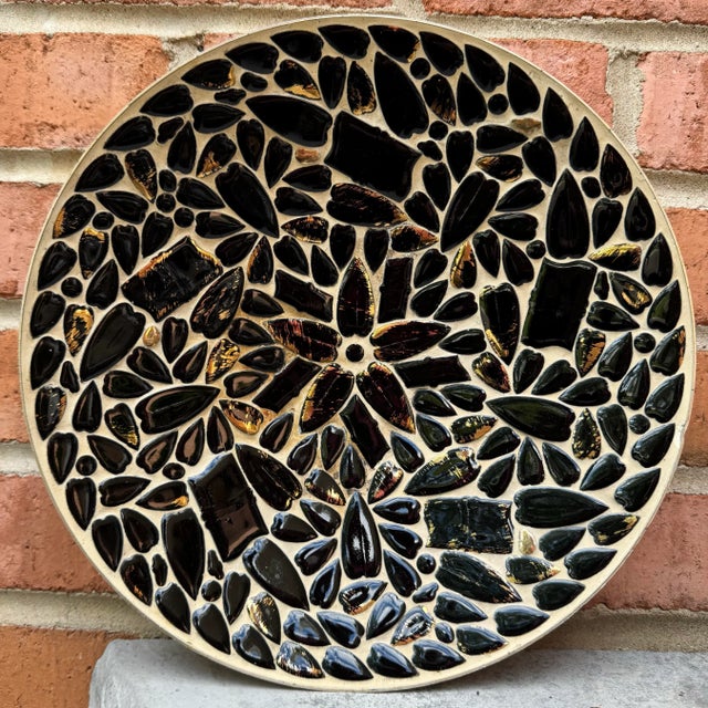 Vintage MCM Mosaic bowl, likely made by World of Tile in Springfield, NJ. This beautiful display bowl features shiny...