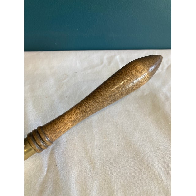 Mid 20th Century Brass and Wood Crumb Butler For Sale - Image 4 of 8