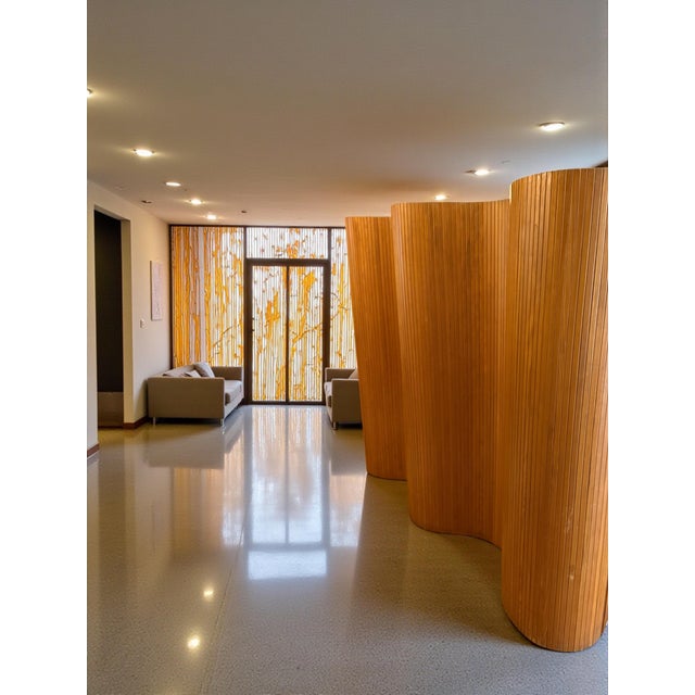 Large Roll-Up Beech Slat Screen from Baumann, 1930s For Sale - Image 4 of 13