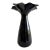Mid-Century Modern Flared Tall Black Glass Vase For Sale