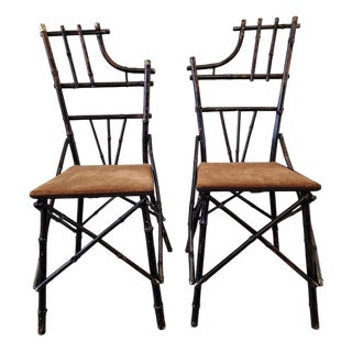Victorian Bamboo Travel Chairs, Set of 2 For Sale