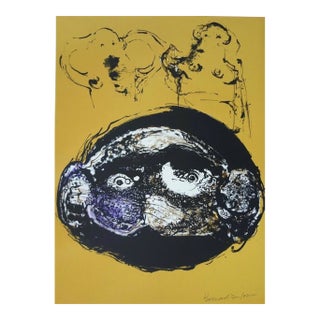 Bernard Dufour Signed Original Lithograph L’ecran 1972 For Sale