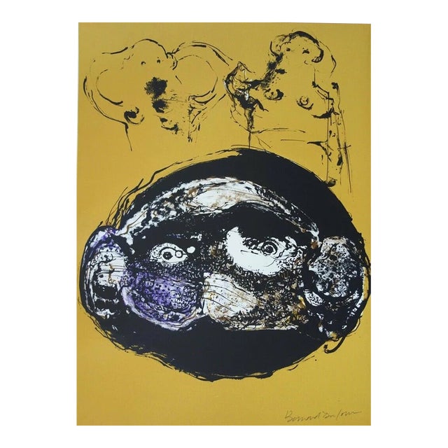 Bernard Dufour Signed Original Lithograph L’ecran 1972 For Sale
