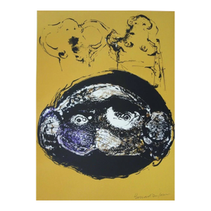 Bernard Dufour Signed Original Lithograph L’ecran 1972