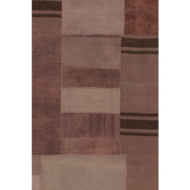 Traditional Vintage Turkish Patchwork Rug in Soft Brown and Beige Tones - Rug & Kilim For Sale - Image 3 of 10