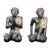 Pair of Thai Carved Teak Gilt Buddhist Monk Figures For Sale