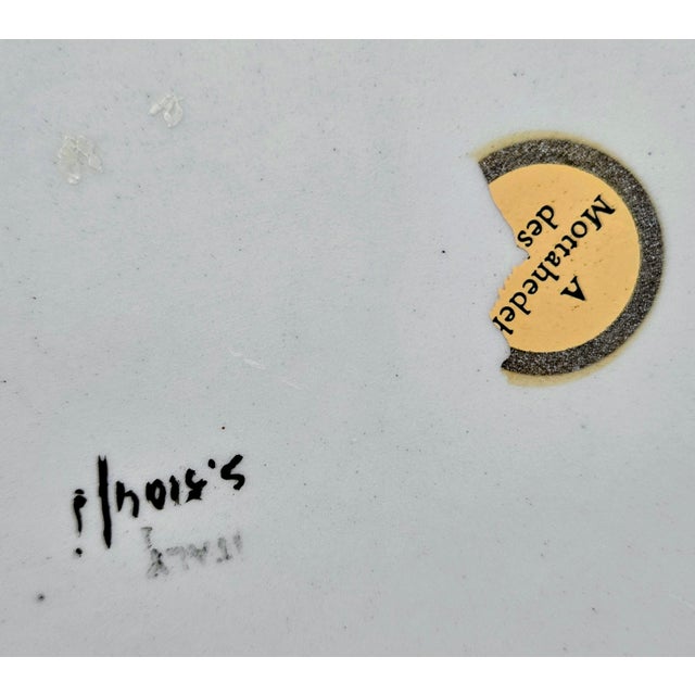 Cream Mottahedeh “Le Printemps” Italian Transferware Plate in Van Hygan & Smythe Wood Frame For Sale - Image 8 of 8