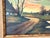 Gold Vintage Signed European Countryside Sunset Landscape Oil Painting in Wood Frame For Sale - Image 8 of 15