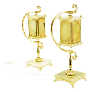 Mid-Century Onyx Table Lamps, Set of 2