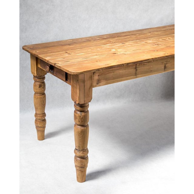 Vintage French Provincial Pine Farmhouse Dining Table For Sale - Image 6 of 14