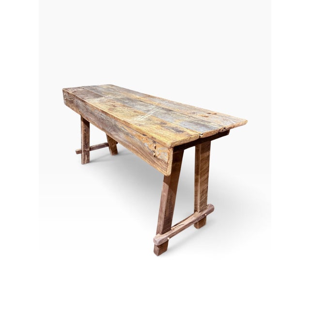 Farmhouse Axel Hjorth Style Rustic Farmhouse Reclaimed Barnwood Console Table - 114" For Sale - Image 3 of 12