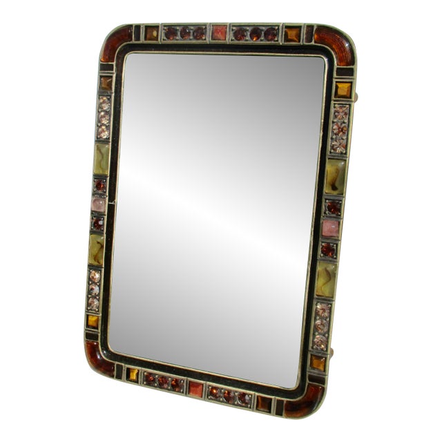 Bejeweled and Enamel Bronze Photo Frame For Sale