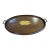 Vintage Federal Style Mahogany Serving Tray With Floral Inlay Medallion & Glass Insert For Sale