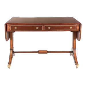 Alderson Drop-Leaf Writing Table in Mahogany With Rosewood and Satinwood Inlay