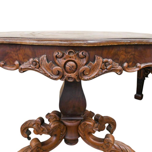Antique Hand-Carved Dolphin Leg Side Table For Sale In Greensboro - Image 6 of 9