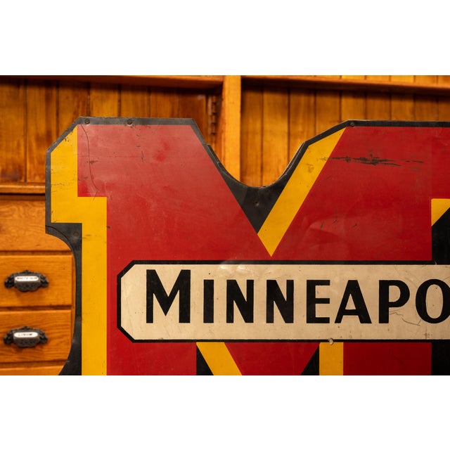 Modern 1930s–1940s Minneapolis-Moline Modern Machinery Tin Advertising Sign For Sale - Image 3 of 7