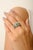 Green Bochic 925 Silver Green Zirconia Cocktail Wide Band Ring- Size 6 For Sale - Image 8 of 11
