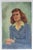 Paint Vintage 1943 Portrait Red Haired Woman in Blue Suit Painting For Sale - Image 7 of 8