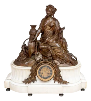 Napoleon III Bronze & Marble Figural Clock, 1870