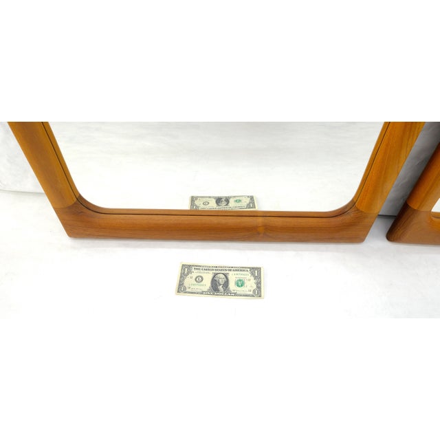 Durland Pair of Teak Dome Shape Solid Teak Danish Mid Century Modern Mirrors MINT For Sale - Image 4 of 15