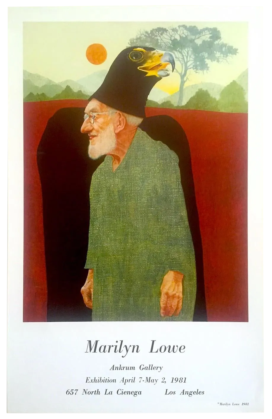 Marilyn Lowe Vintage 1981 Lithograph Print Surrealist Ankrum