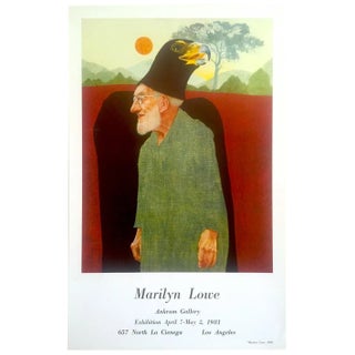 Marilyn Lowe Vintage 1981 Lithograph Print Surrealist Ankrum Gallery Exhibition Poster For Sale