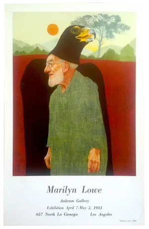Marilyn Lowe Vintage 1981 Lithograph Print Surrealist Ankrum Gallery Exhibition Poster