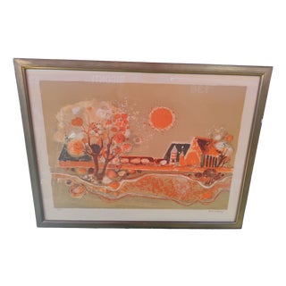 Frédéric Menguy, Landscape, 1970s, Lithograph For Sale