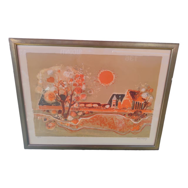 Frédéric Menguy, Landscape, 1970s, Lithograph For Sale