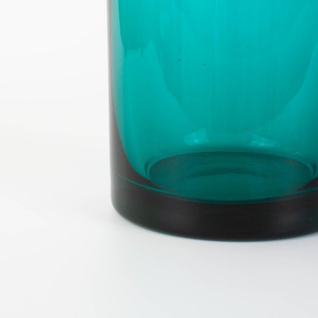 Portuguese Turquoise Glass Jug, 1960s For Sale - Image 14 of 18