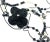Contemporary Chanel Black CC Beaded Flower Pin Black Bead Pearl 5 Strand Necklace For Sale - Image 3 of 5