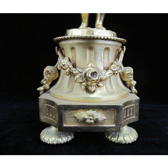 Italian Rococo Style Gilt Bronze Candelabra Candlestick Pair With Putti Cherubs For Sale - Image 10 of 16