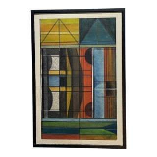 1960s Paul Nabb Original Painting Mid-Century Modern For Sale