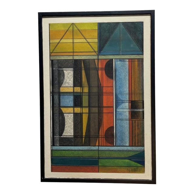 1960s Paul Nabb Original Painting Mid-Century Modern For Sale