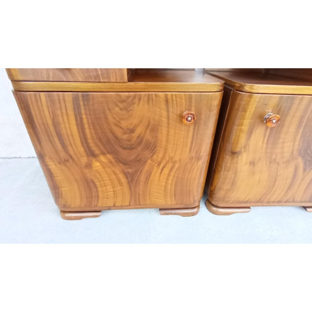 Brown Art Deco Bedside Tables by Jindrich Halabala for Up Závody, 1940s, Set of 2 For Sale - Image 8 of 18