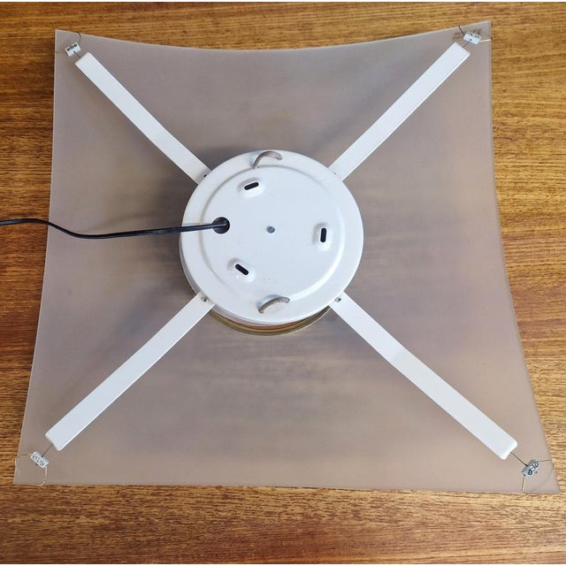 Vintage VIBEA Quadra Ice Ceiling lamp glass brass Regency '70 The Quadra Ice lamps are characterized by their pure lines...