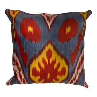 Double Sided Multi Color Turkish Style Ikat Pillow For Sale