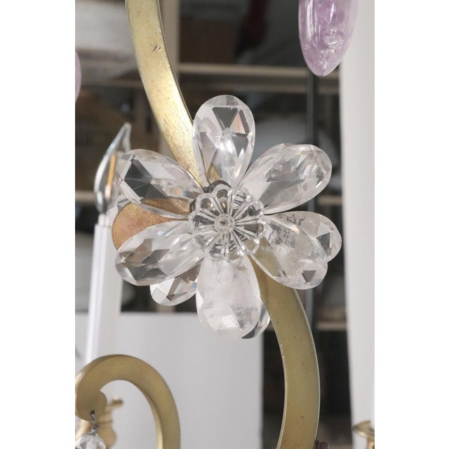 Mid 20th Century Louis XV Amethyst & Clear Rock Crystal Bronze Chandelier For Sale - Image 10 of 16