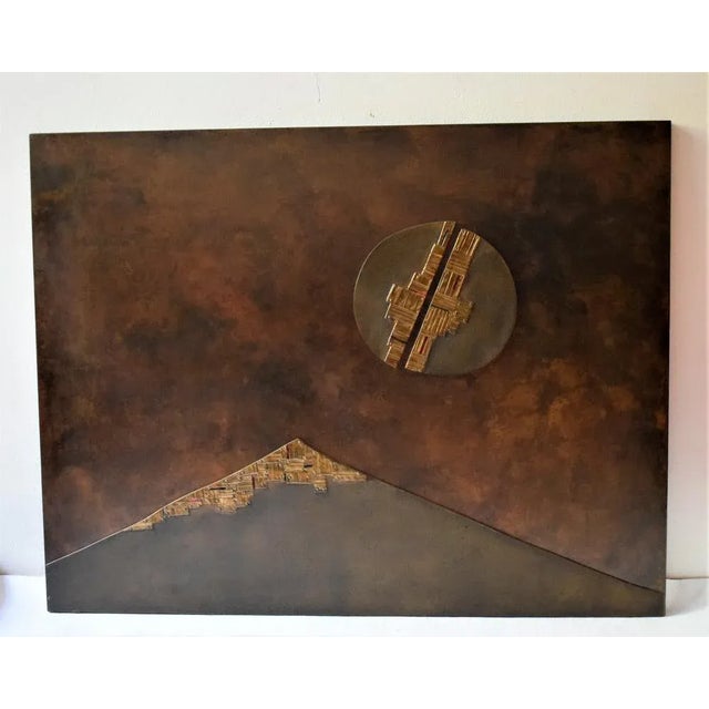 Metal Esa Fedrigolli, Large Wall Sculpture, 1970s, Copper, Bronze & Enamel For Sale - Image 7 of 7