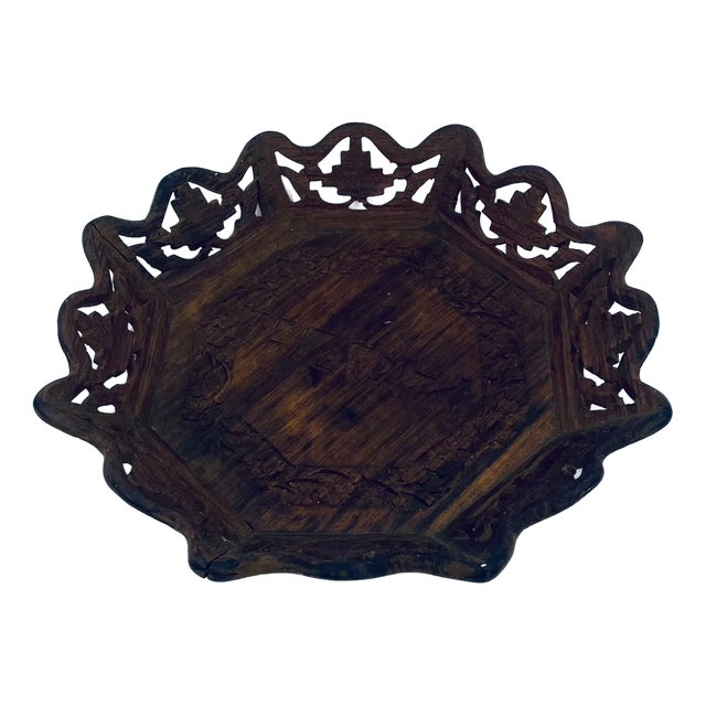 Indian Wooden Tray, 1975 For Sale